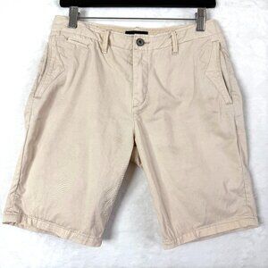 Scotch & Soda Flat Front 9" Chino Stretch Shorts Mens 28 Beige Cream